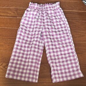 Flapdoodles Kids Purple Checkered wide leg  Bottoms